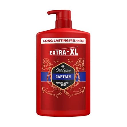 Captain Men’s Shower Gel & Shampoo Multi-Use 3-in-1 Hair-Face-Body Wash