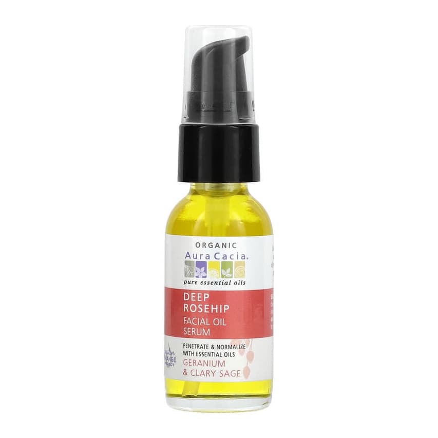 Organic Deep Rosehip Facial Oil Serum, Geranium & Clary Sage
