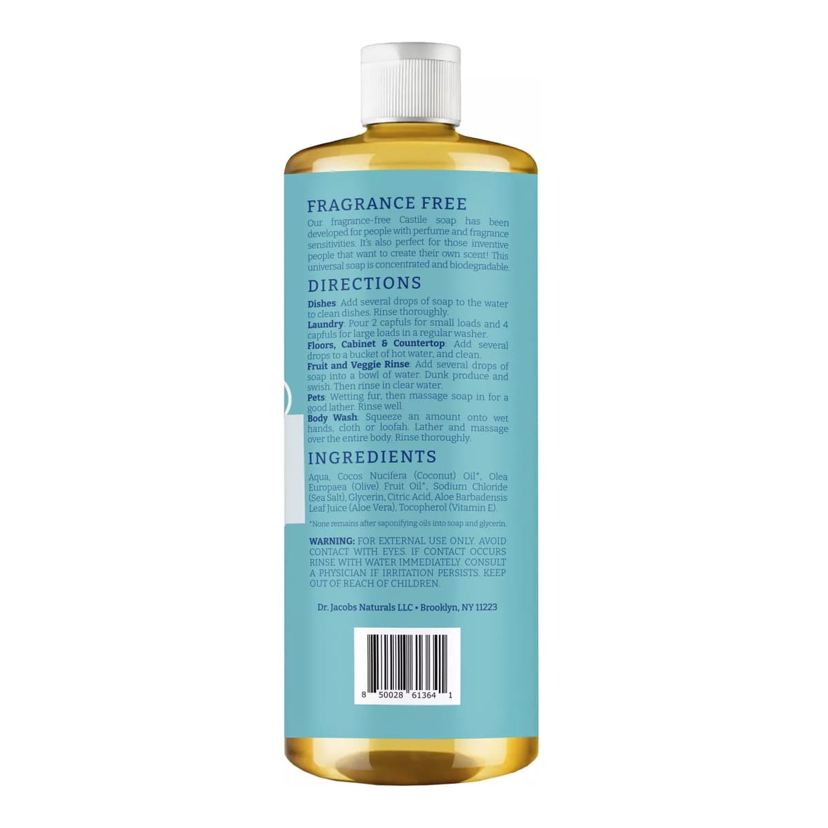 Unscented All in 1 Castile Soap - Thin Formula