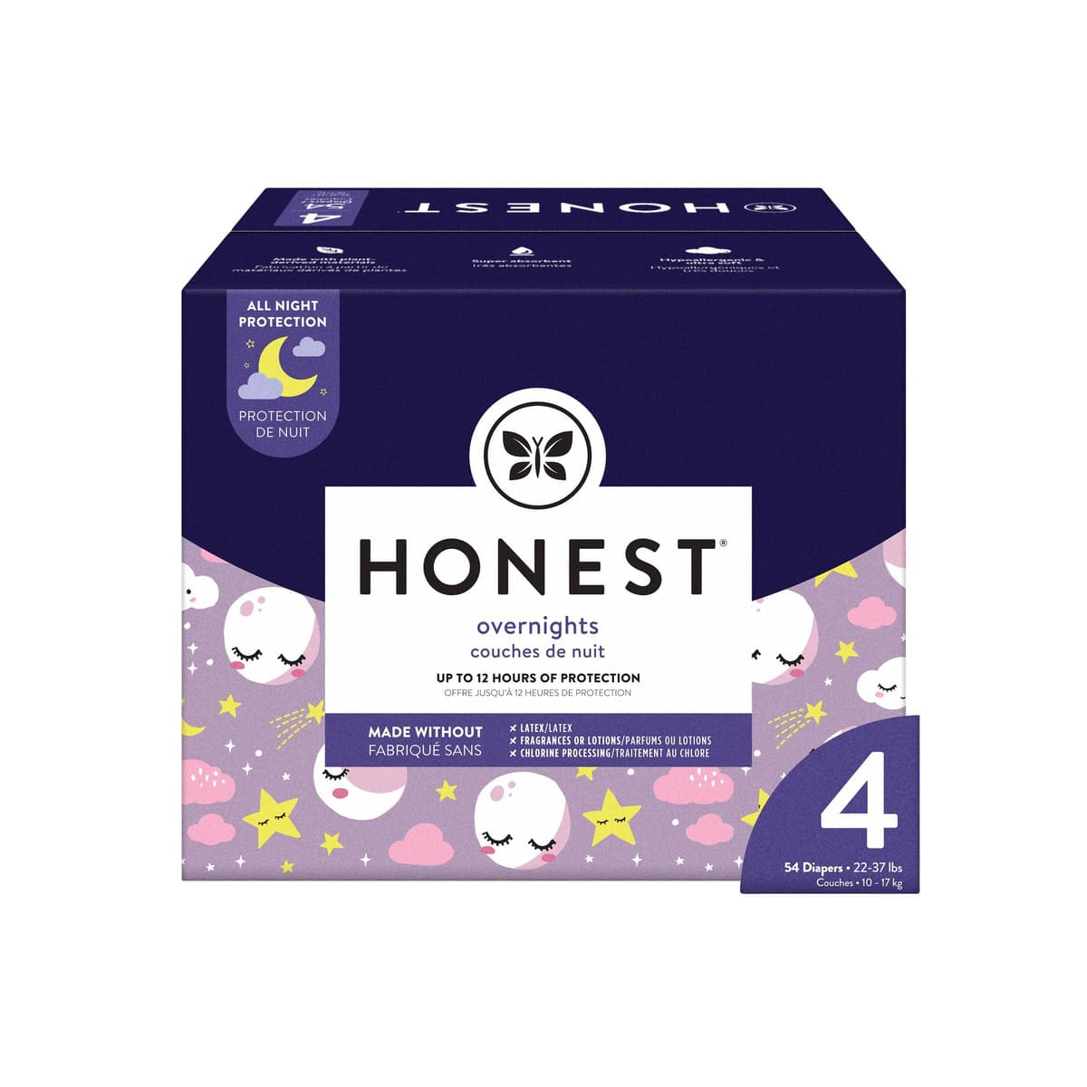 Clean Conscious Girls' Starry Night Disposable Overnight Diapers - Size 4