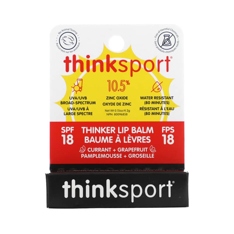 Thinksport, Thinker Lip Balm, SPF 18, Currant + Grapefruit