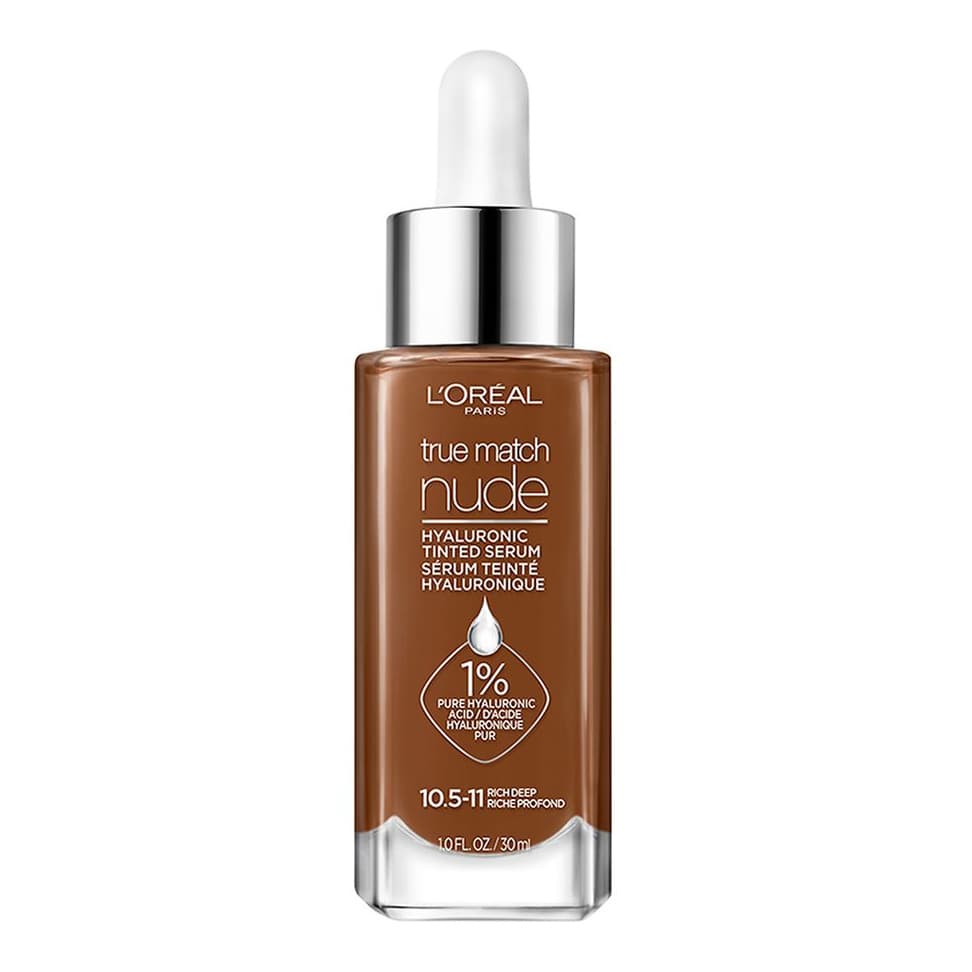 Hyaluronic Tinted Serum Makeup Skincare Hybrid, Rich Deep 10.5-11