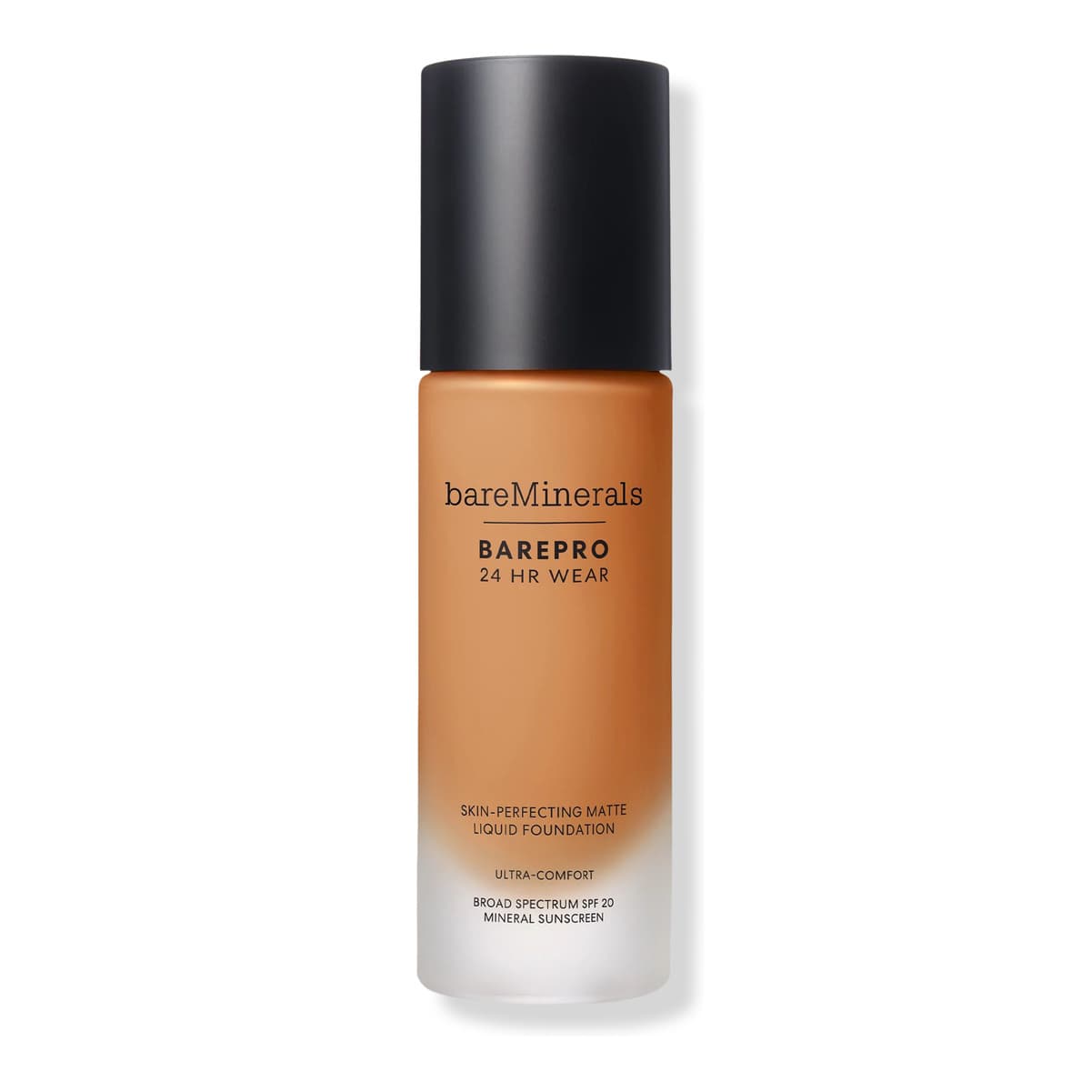 BAREPRO 24HR Wear Skin-Perfecting Matte Liquid Foundation Mineral SPF 20, Medium Deep 43 Neutral
