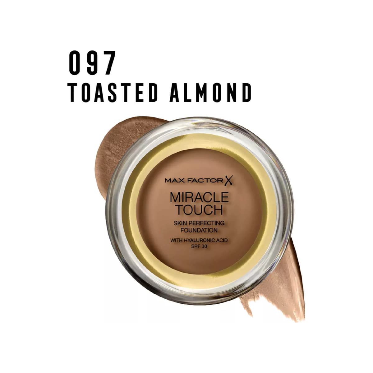 Miracle Touch Foundation SPF30 with Hyaluronic Acid, #097 Toasted Almond