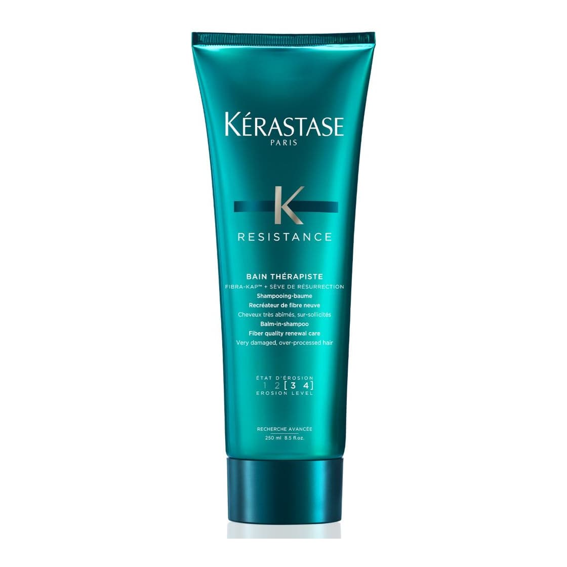 Kérastase Resistance, Gel Shampoo For Over-stressed & Very Damaged Hair, With Fibra-Kap, Bain Thérapiste