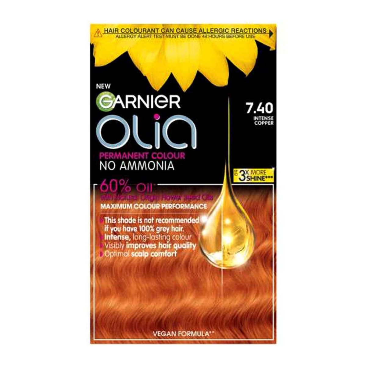 Olia Bold 7.40 Intense Copper No Ammonia Permanent Hair Dye