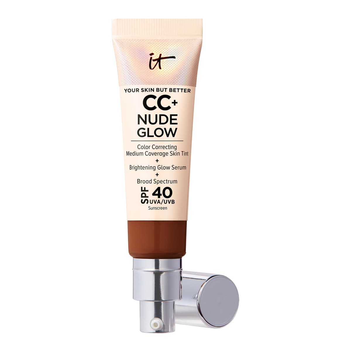 CC+ Nude Glow Lightweight Foundation + Glow Serum with SPF 40 and Niacinamide, Deep