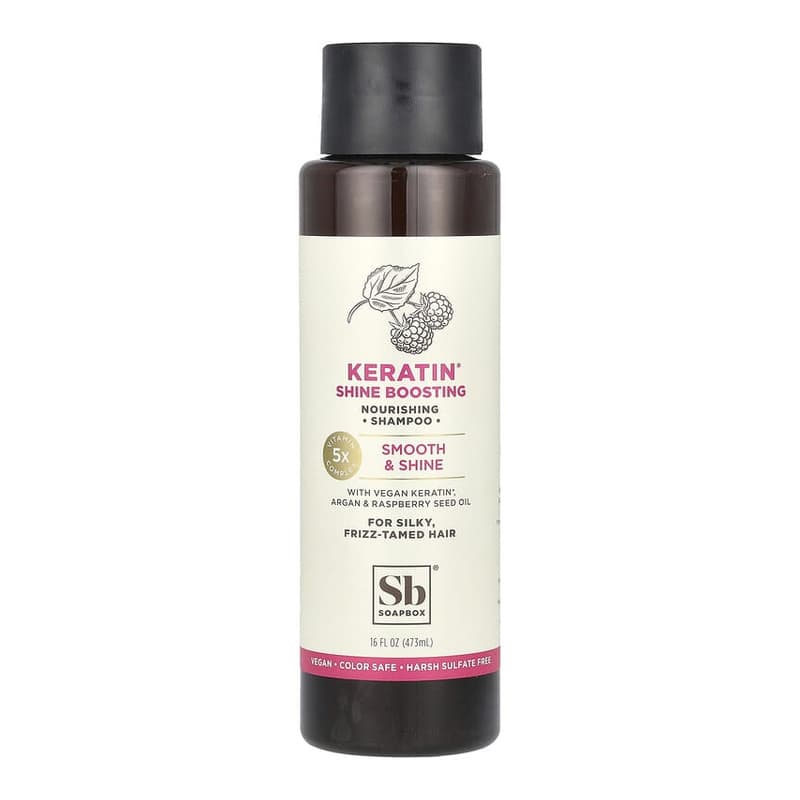 Nourishing Shampoo, Keratin Shine Boosting, For Silky, Frizz-Tamed Hair