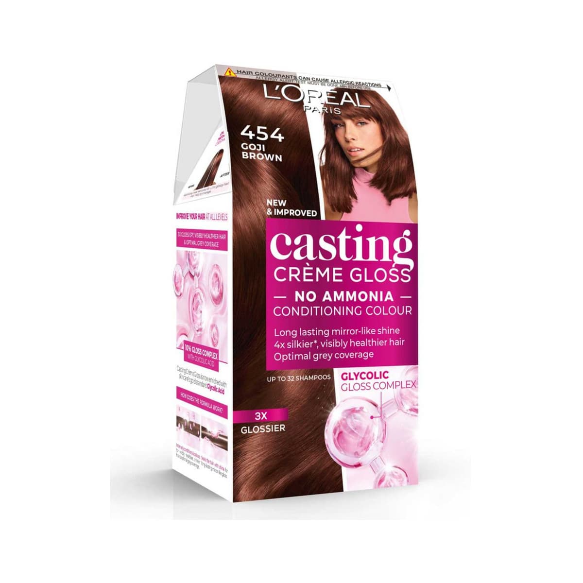 Paris Casting Creme Gloss Semi-Permanent Hair Dye, Brown Hair Dye 454 Choc Brownie