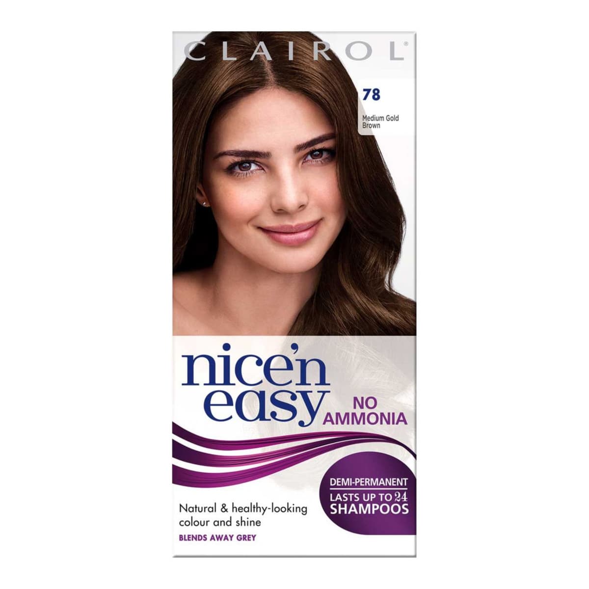 Clairol Nice'n Easy No Ammonia Semi-Permanent Hair Dye 78 Medium Golden Brown