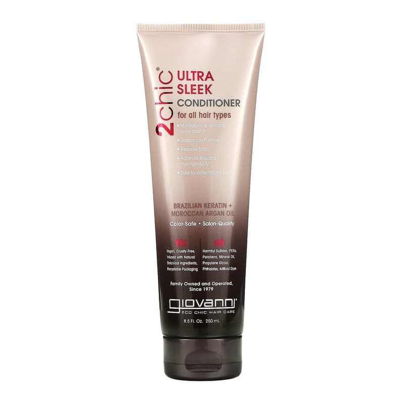 2chic, Ultra-Sleek Conditioner, For All Hair Types, Brazilian Keratin + Moroccan Argan Oil