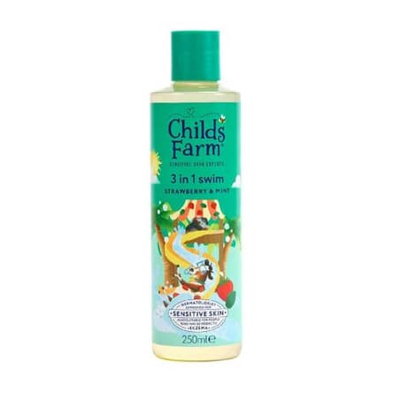 3 in 1 Swim, Strawberry & Mint, Gentle Shampoo, Conditioner & Body Wash for Kids, Babies & Sensitive Skin