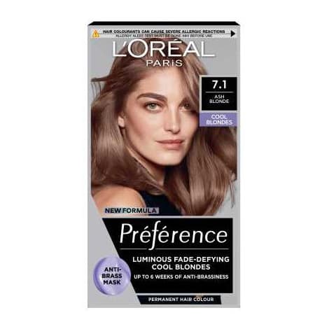 L’Oréal Paris Preference Permanent Hair Dye, Luminous Colour, Ultra Ash Blonde 7.11