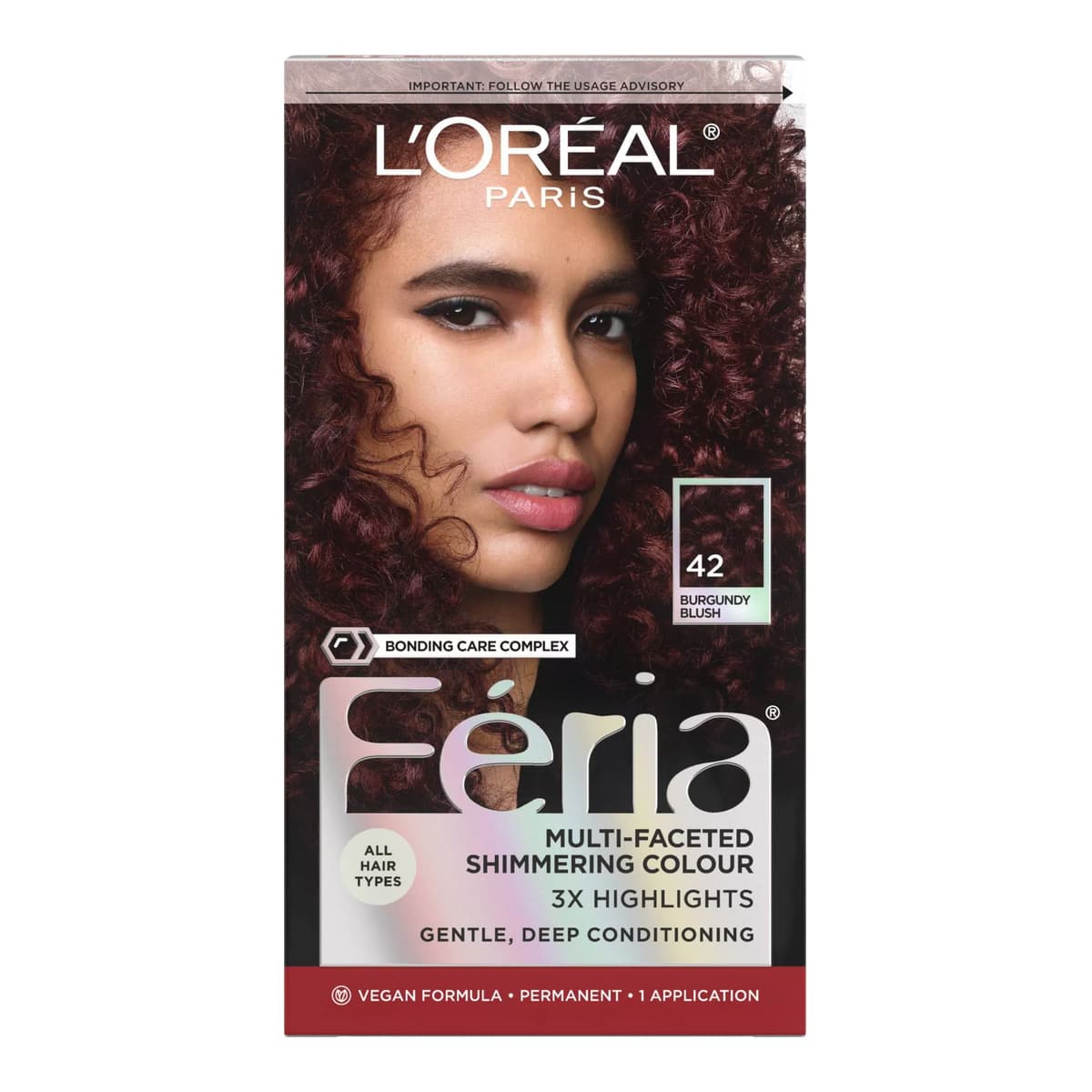 Feria Permanent Hair Color - Burgundy Blush (Deep Reddish Brown) 42