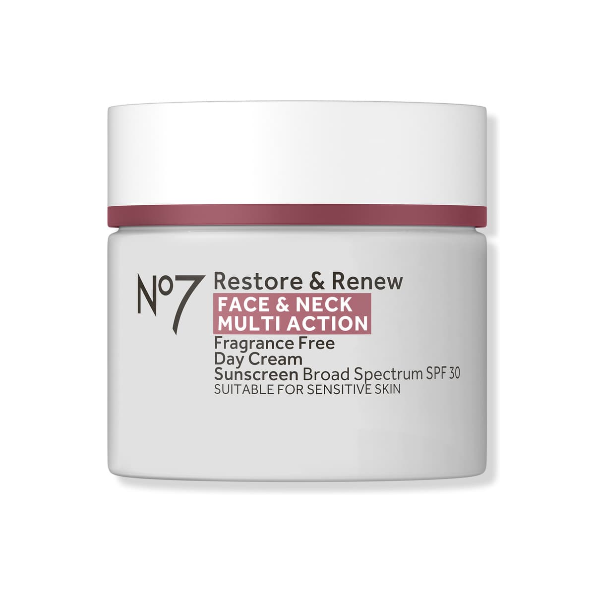 Restore & Renew Face & Neck Multi Action Fragrance Free Cream SPF 30