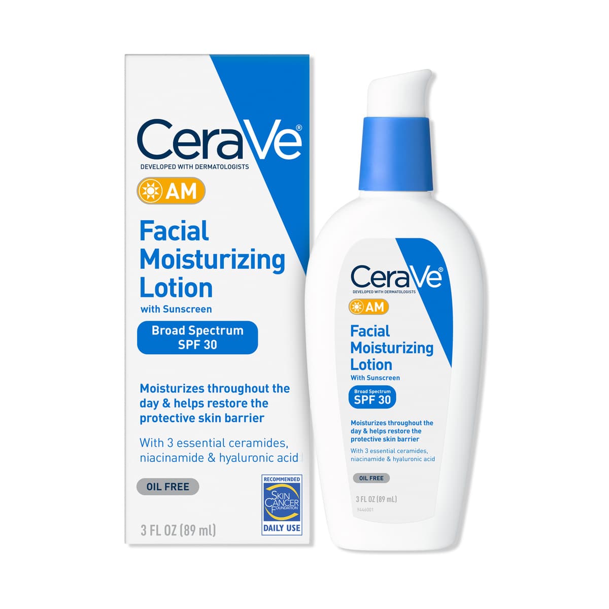 AM Lotion Face Moisturizer with SPF 30 for Balanced to Oily Skin