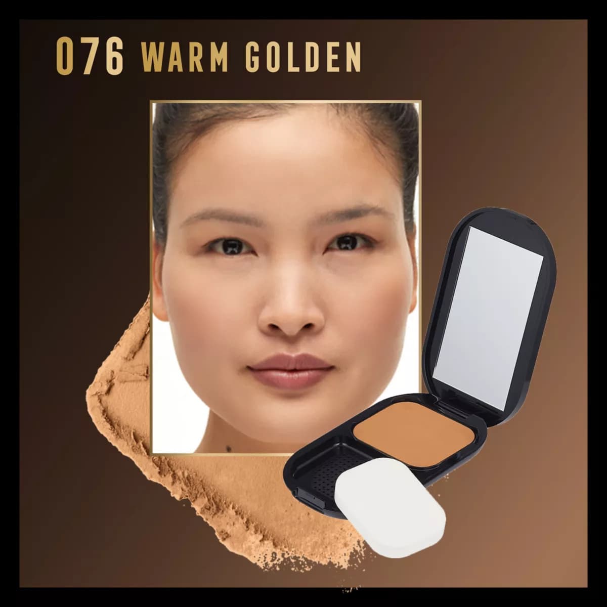 Facefinity Compact SPF 20 Matte Powder Foundation, warm golden 076