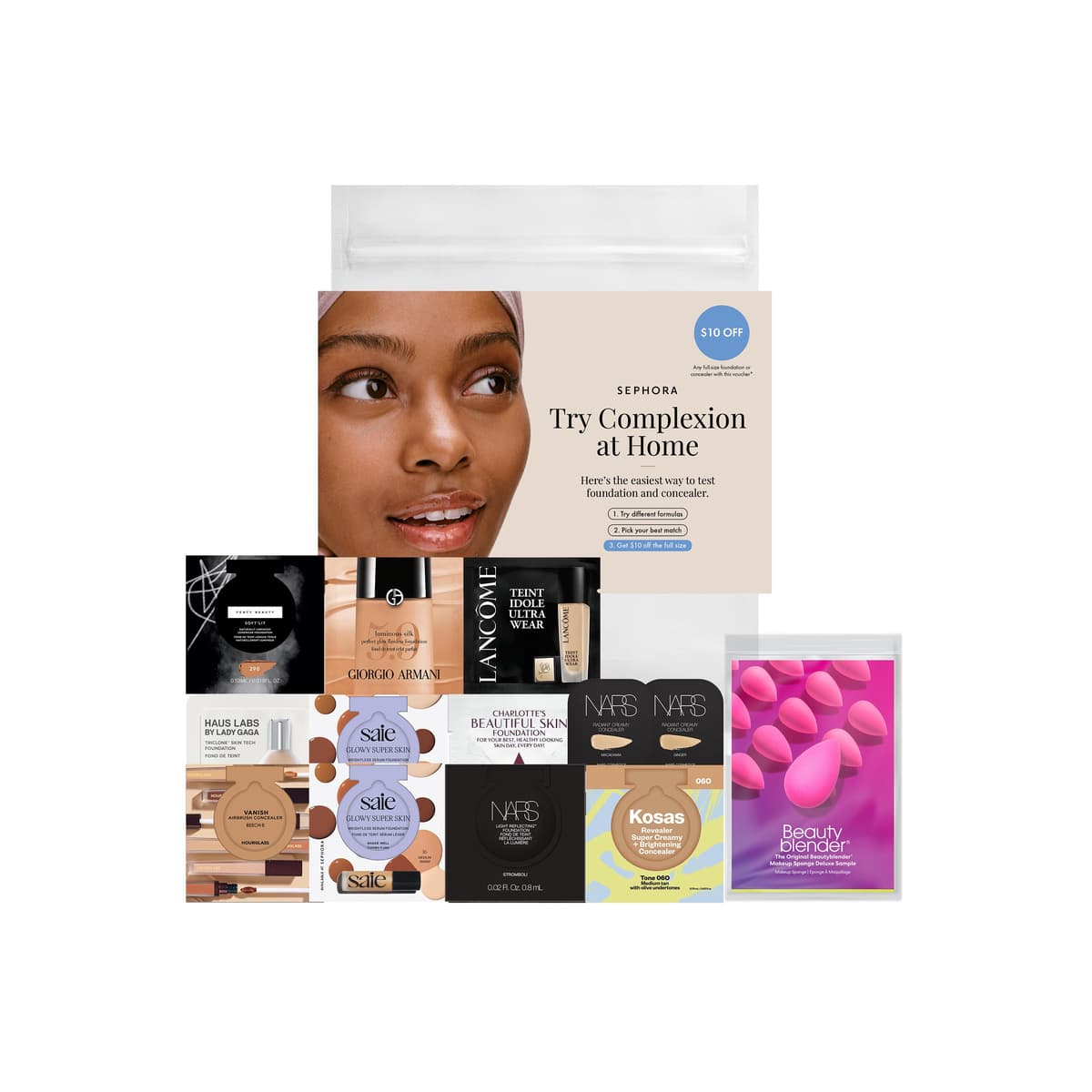 Complexion Try-On Sample Bag With Redeemable Voucher, Medium - Option 1