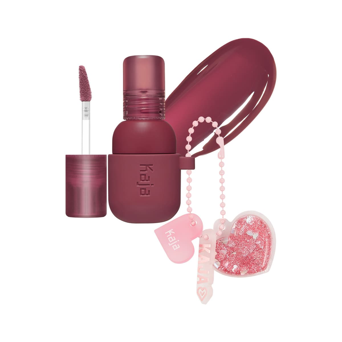 Jelly Charm Glazed Lip Stain & Blush With Keychain, #04 Fig Soda