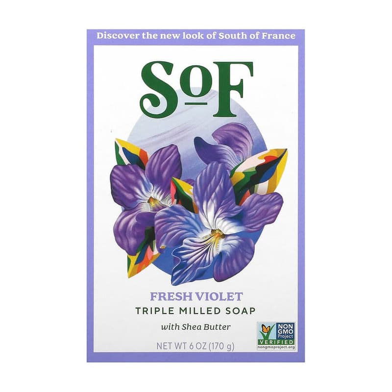 Triple Milled Bar Soap with Shea Butter, Fresh Violet