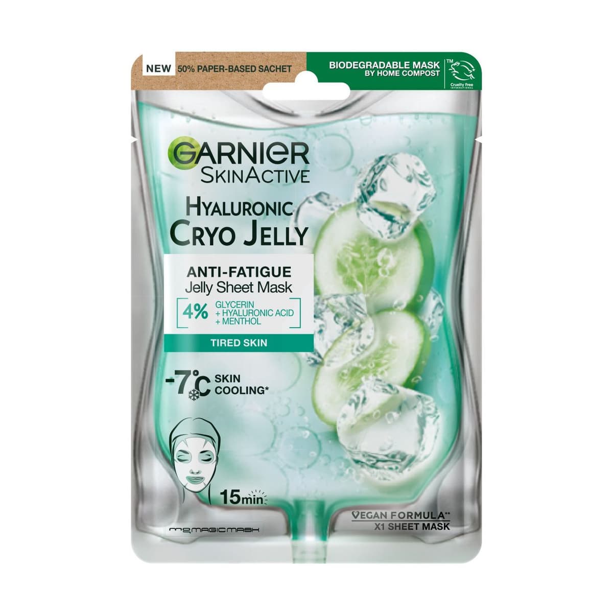 Anti-Fatigue Hyaluronic Acid & Icy Cucumber Cryo Jelly Face Mask