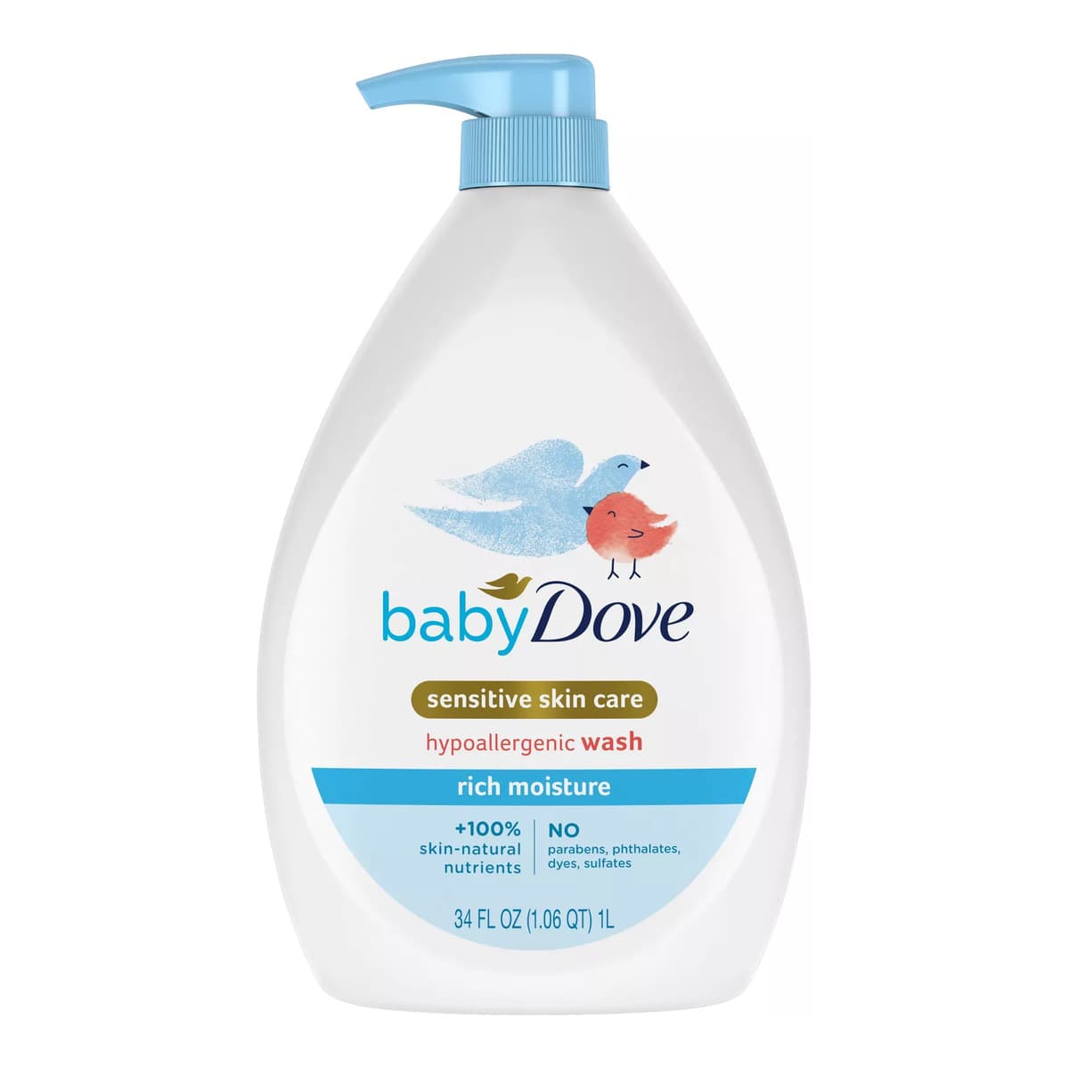 Rich Moisture Baby Wash & Shampoo, Hypoallergenic and Tear-Free