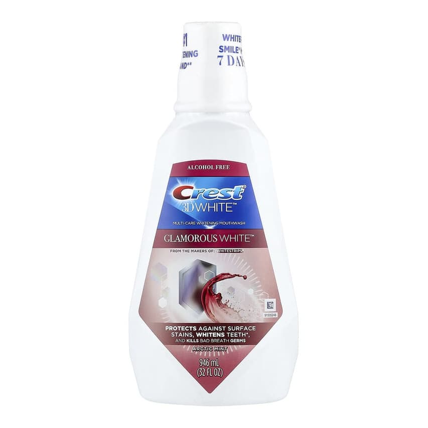 3D White™, Multi-Care Whitening Mouthwash, Glamorous White™, Alcohol Free, Artic Mint