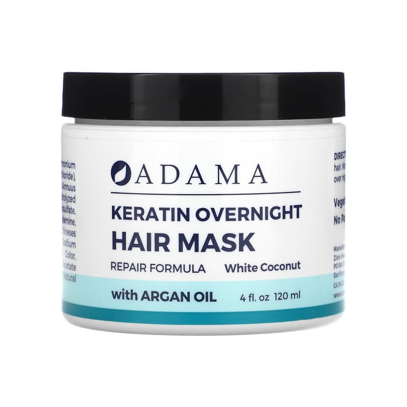Adama, Keratin Overnight Hair Mask, White Coconut
