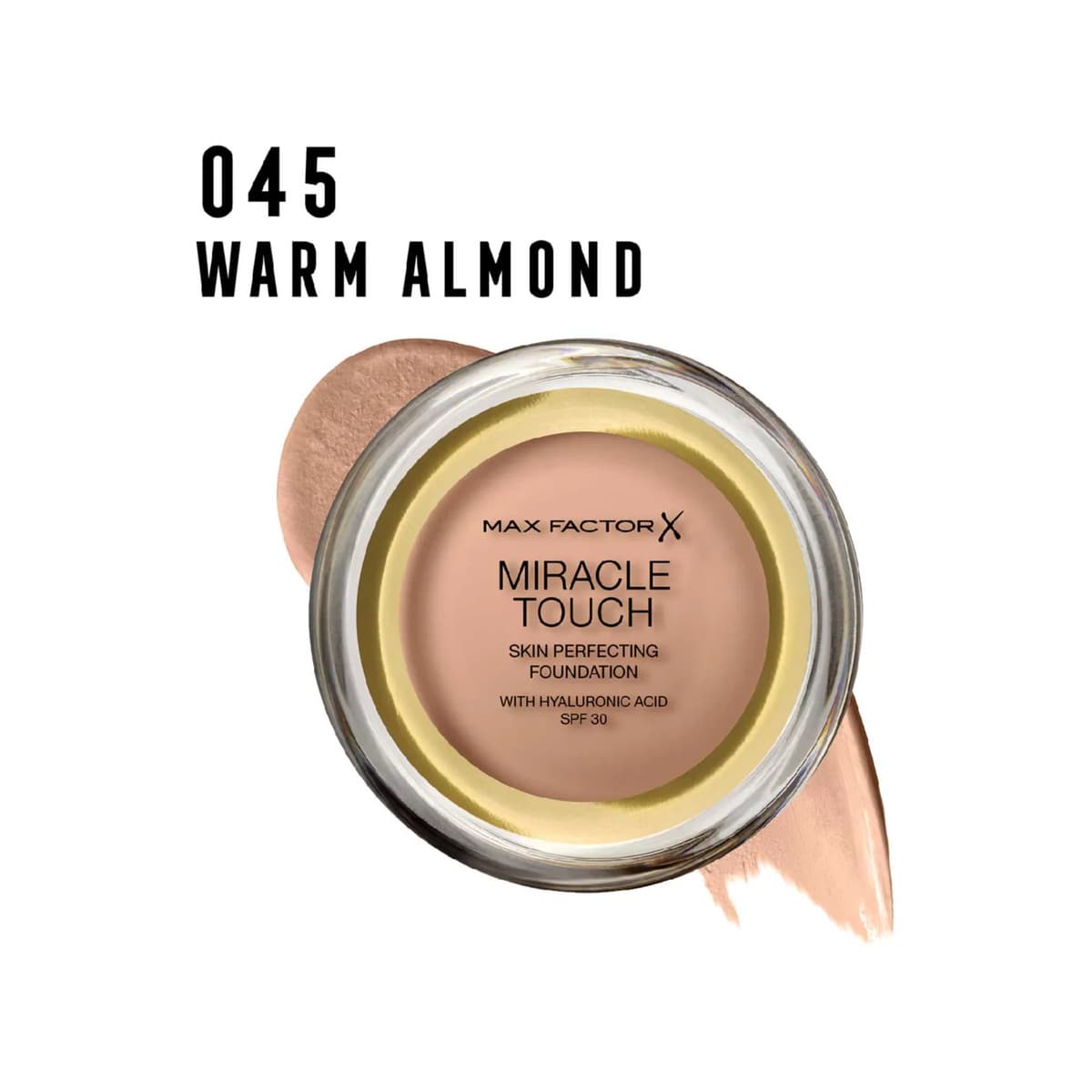 Miracle Touch Foundation SPF30 with Hyaluronic Acid, #045 Warm Almond