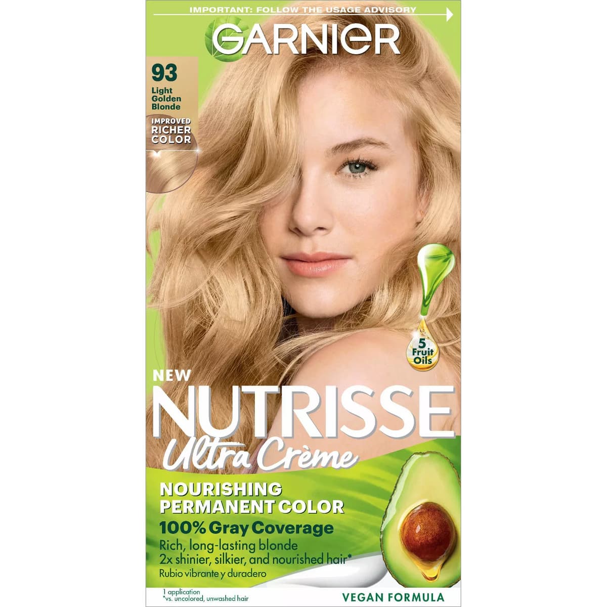Nutrisse Nourishing Permanent Hair Color Creme, #93 Light Golden Blonde