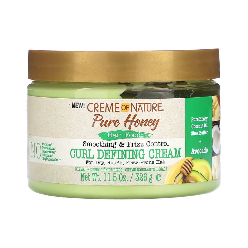 Pure Honey, Hair Food, Smoothing & Frizz Control Curl Defining Cream