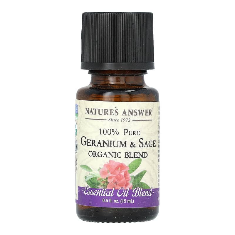 100% Pure Organic Essential Oil Blend, Geranium & Sage