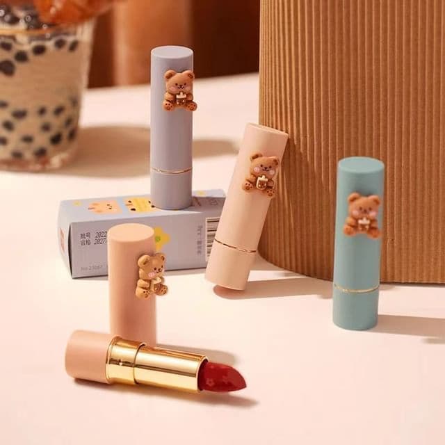 Sweet Kiss Milk Tea Bear Velvet Lipstick, #04 Milk Coffee Apricot