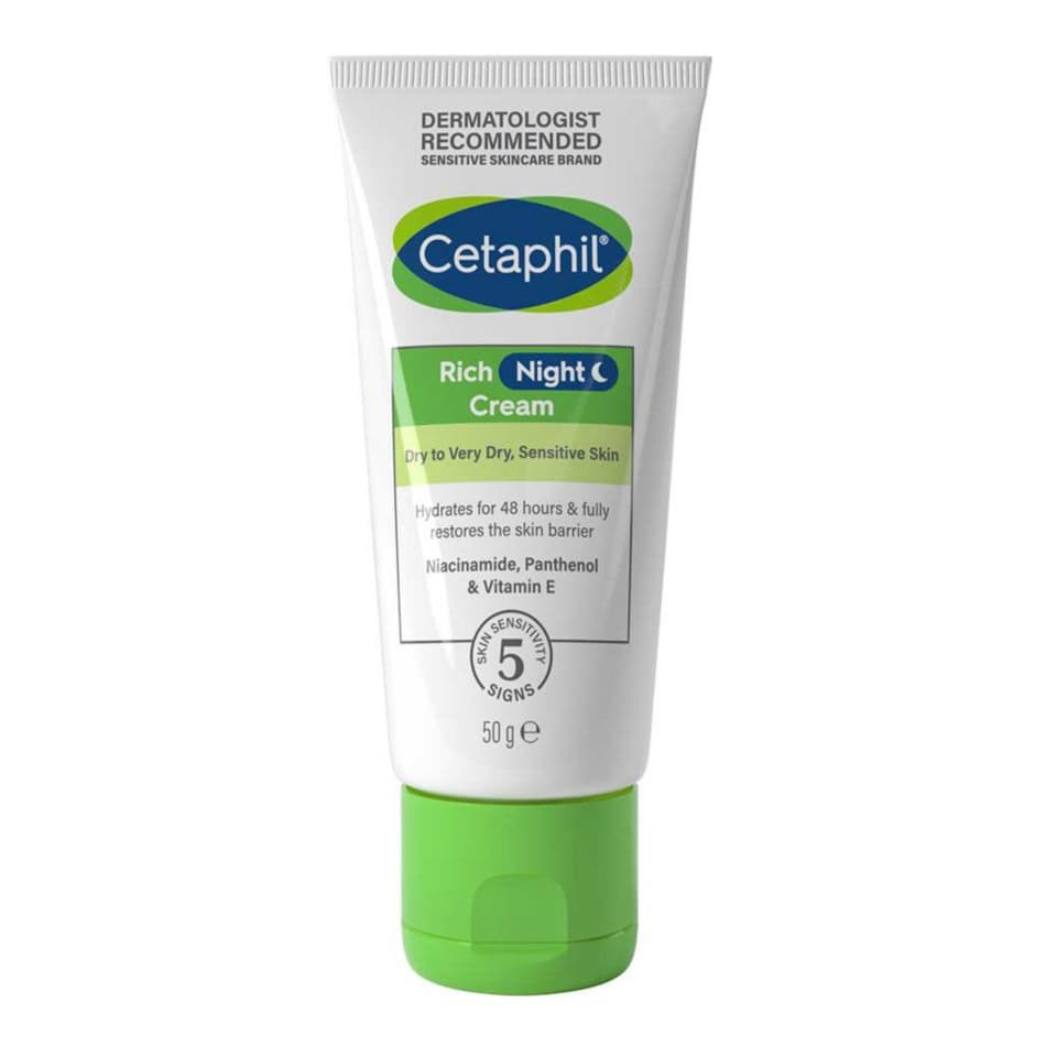 Rich Night Cream, Face Moisturizer for Dry to Very Dry Sensitive Skin