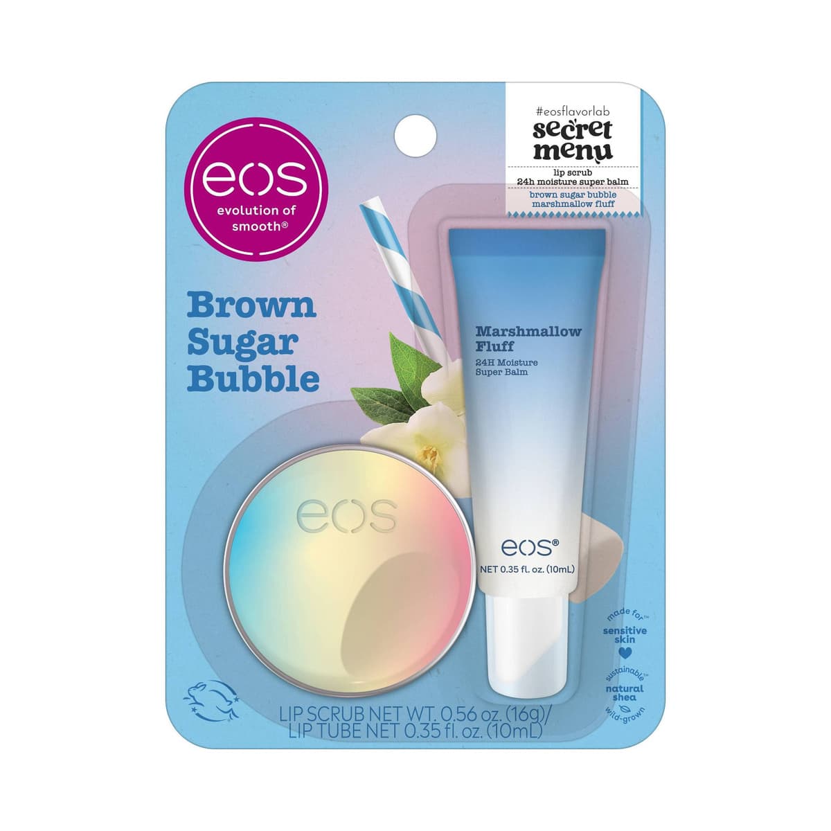 Brown Sugar Bubble Scrub/Marshmallow Fluff Super Lip Balm Blister