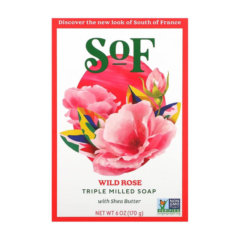 Triple Milled Bar Soap with Shea Butter, Wild Rose