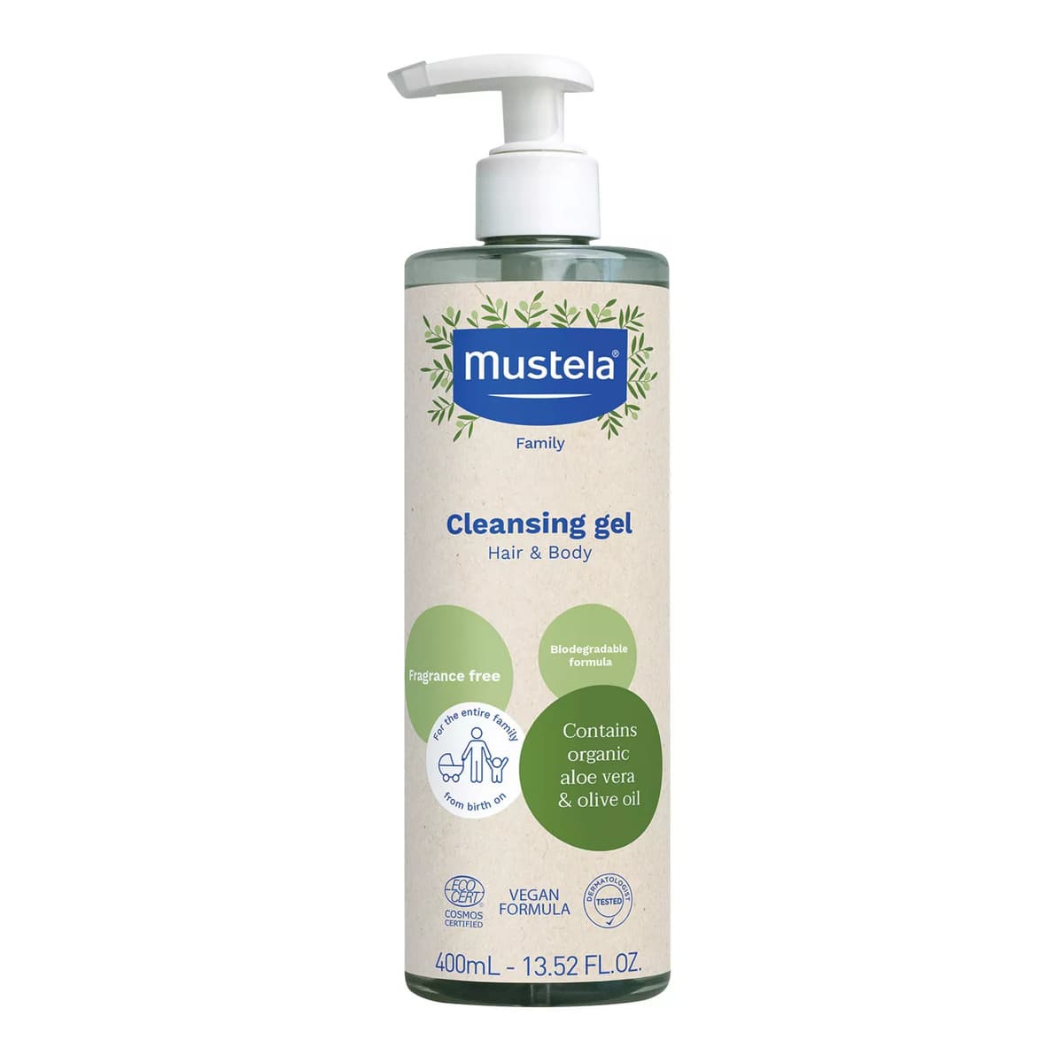 Certified Organic Cleansing Gel with Olive Oil and Aloe - Fragrance Free
