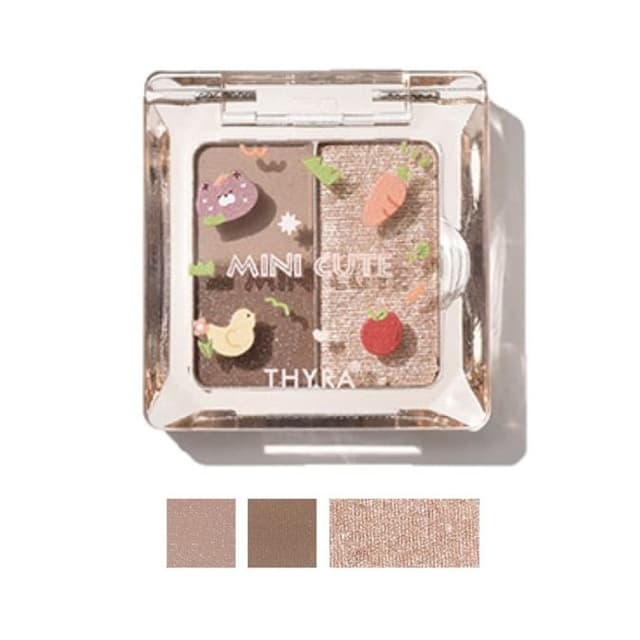 Mini Cute 3 Color Eyeshadow, #E16 Black Cloud