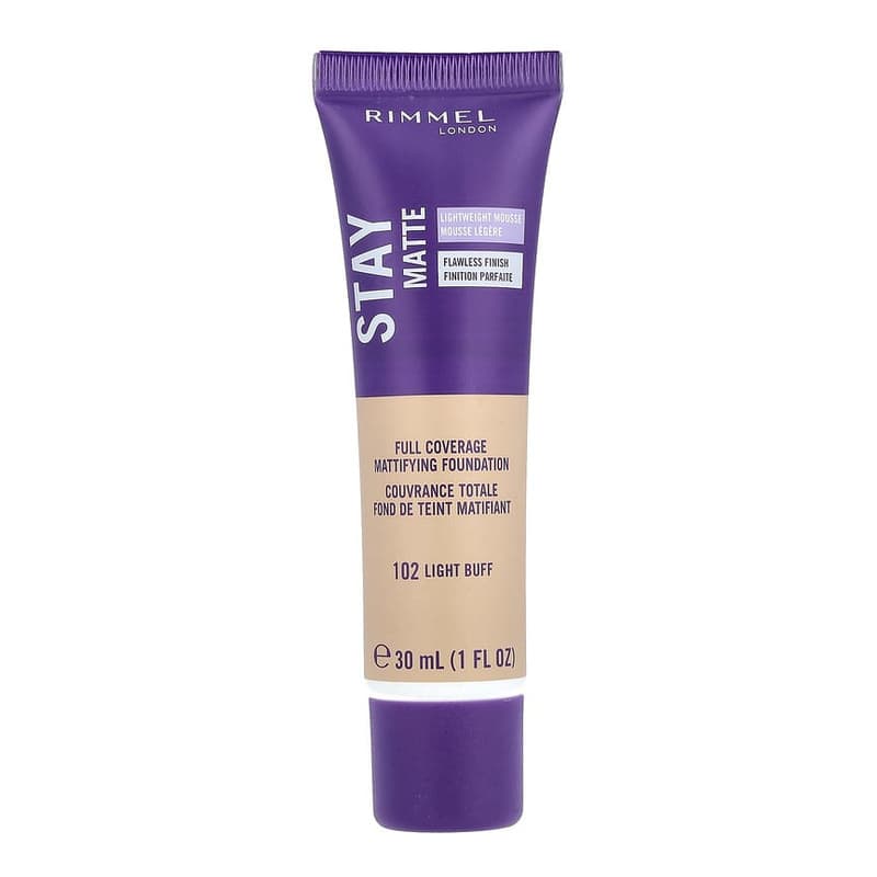 Stay Matte, Full Coverage Mattifying Foundation, #102 Light Buff