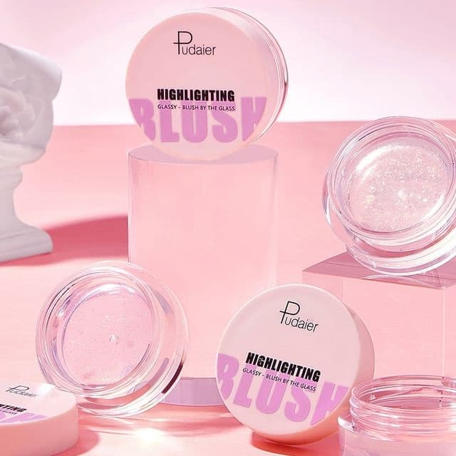 Temperature Change Glassy Highlighting Blush, #02# Glitter