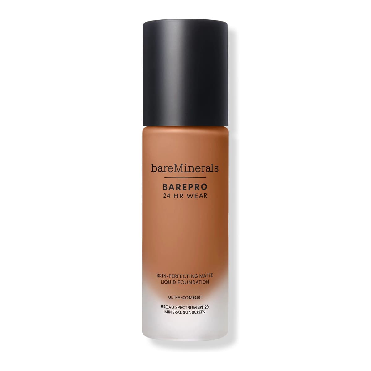 BAREPRO 24HR Wear Skin-Perfecting Matte Liquid Foundation Mineral SPF 20, Medium Deep 45 Neutral