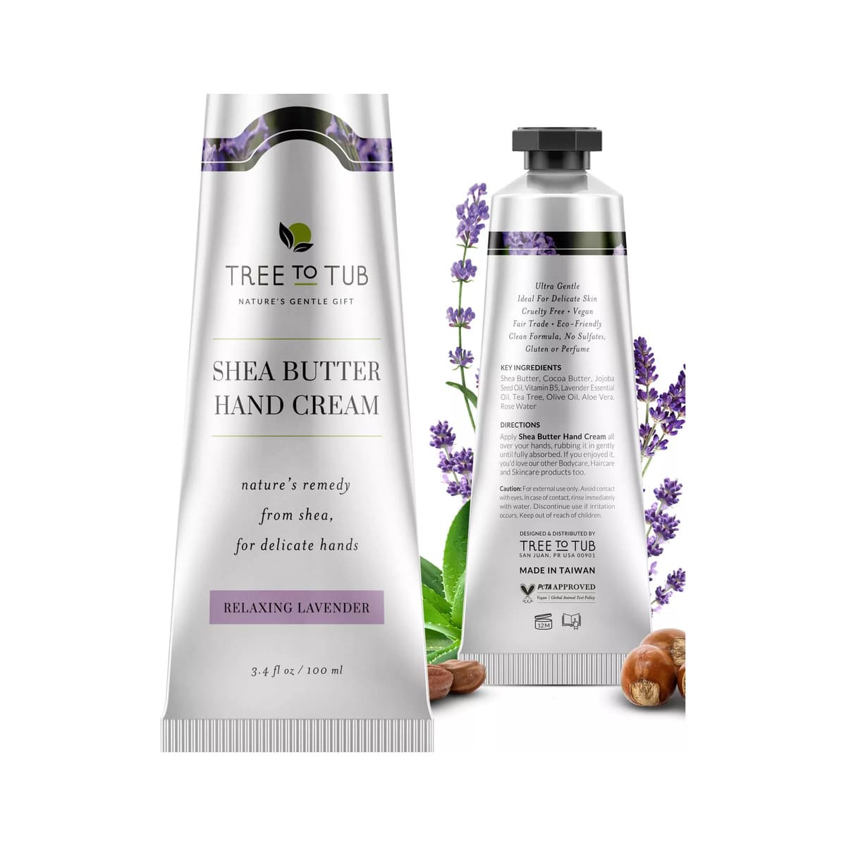 Shea Butter Hand Cream for Dry Cracked Hands - Moisturizing Sensitive Skin Hand Lotion for Women & Men, Non-Greasy Vegan Hand Moisturizer