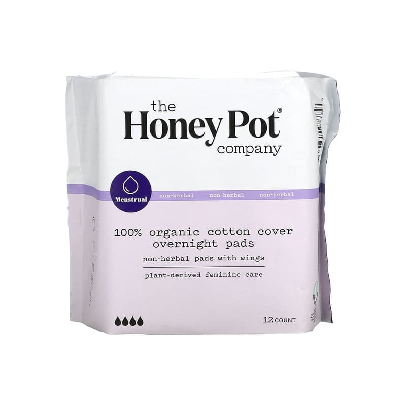 Organic Non-Herbal Pads with Wings, Overnight