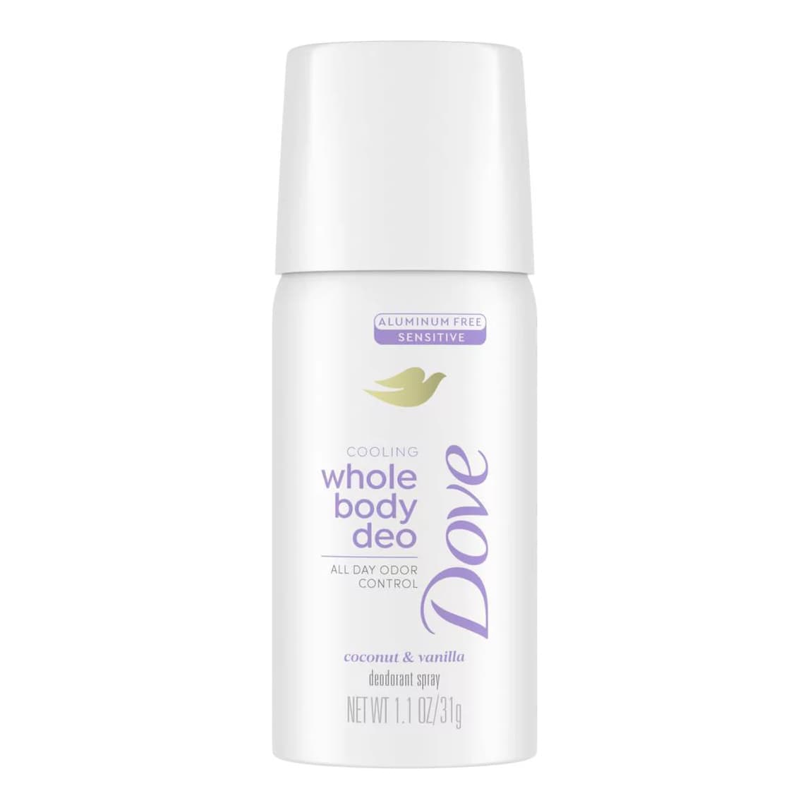 Whole Body Aluminum Free Deodorant Spray - Travel Size - Coconut & Vanilla