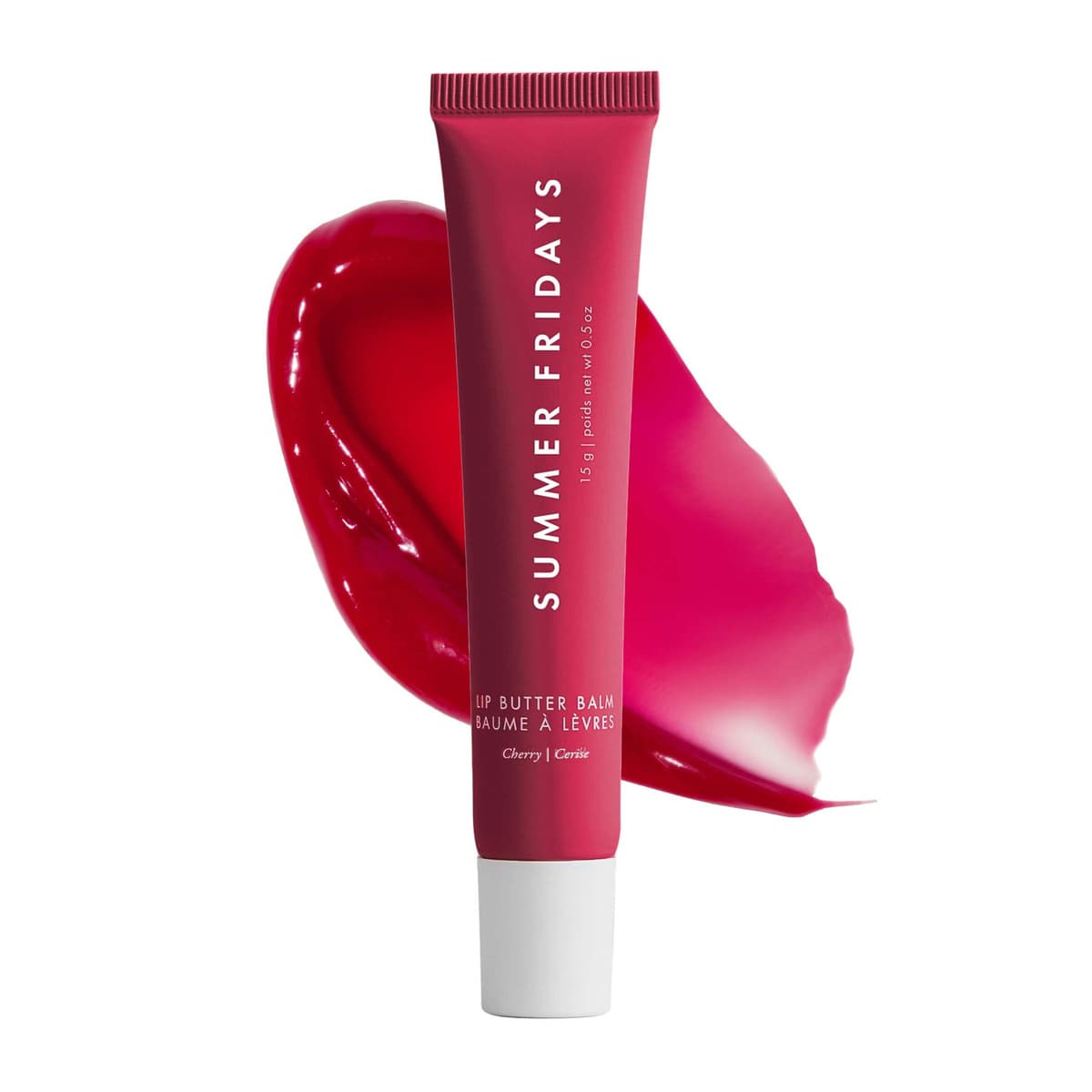 Lip Butter Balm for Hydration & Shine, Cherry - sheer cherry red
