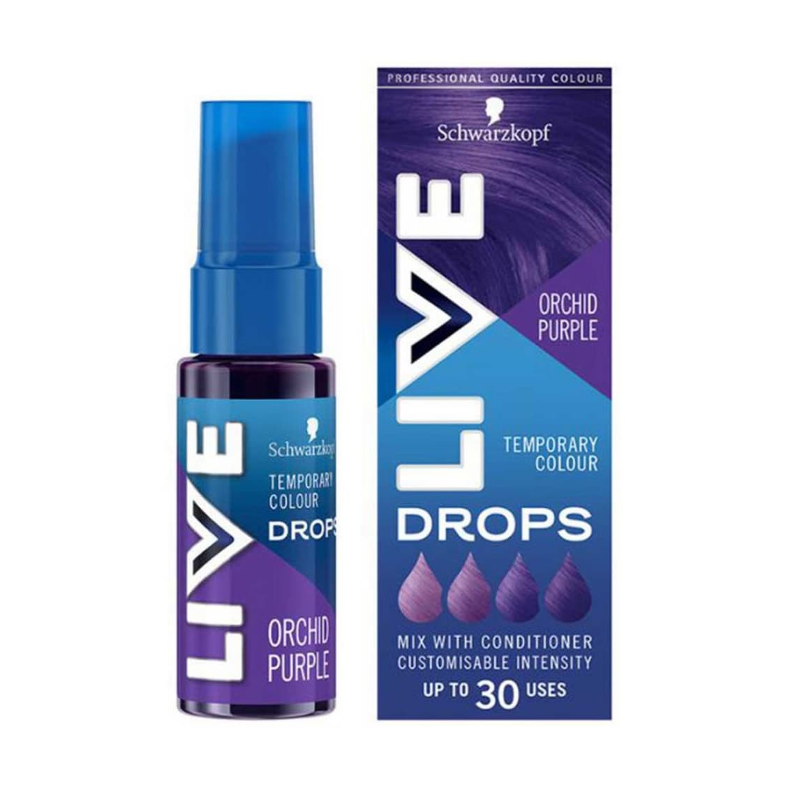 LIVE Colour Drops Semi-permanent Purple Hair Dye Orchid Purple