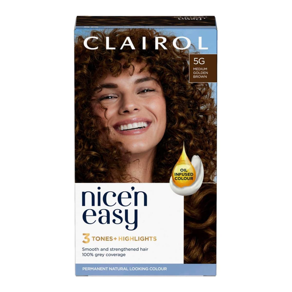 Clairol Nice'n Easy Crème Oil Infused Permanent Hair Dye Medium Golden Brown