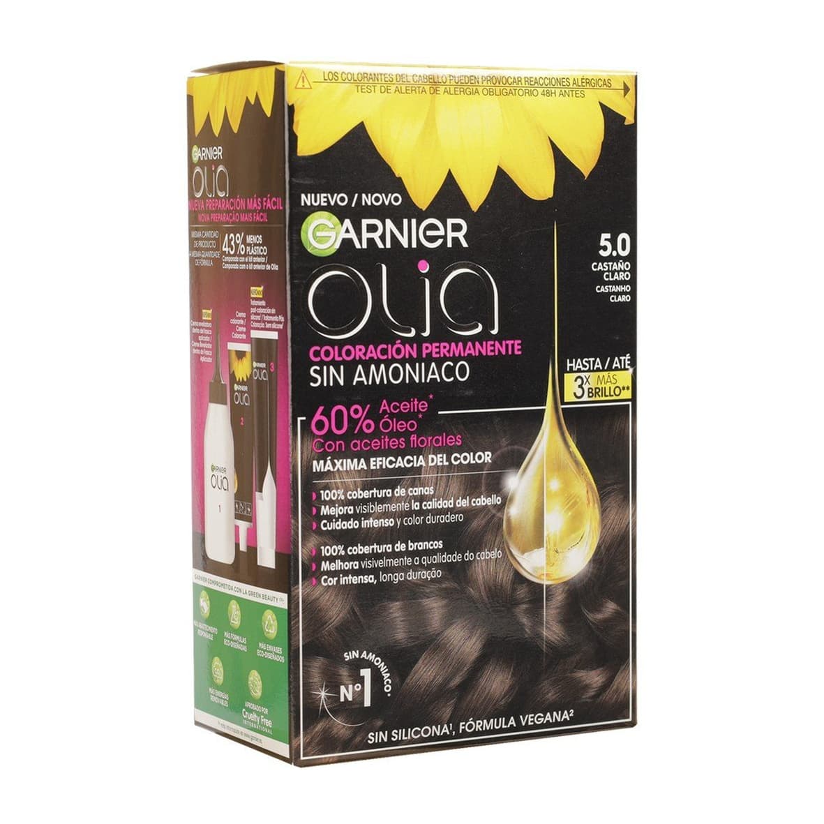 Olia Permanent Hair Dye 5.0 Light Brown