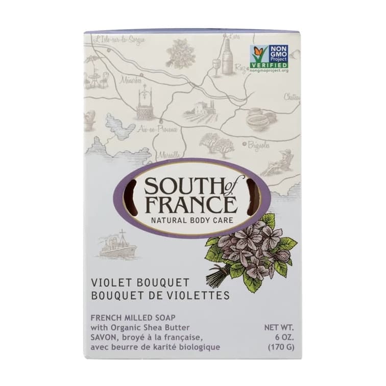 South of France Bar Soaps French Milled Oval Soap - Violet.