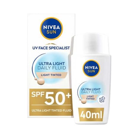 SUN UV Ultra Light SPF50+ Tinted Daily Face Fluid, Light
